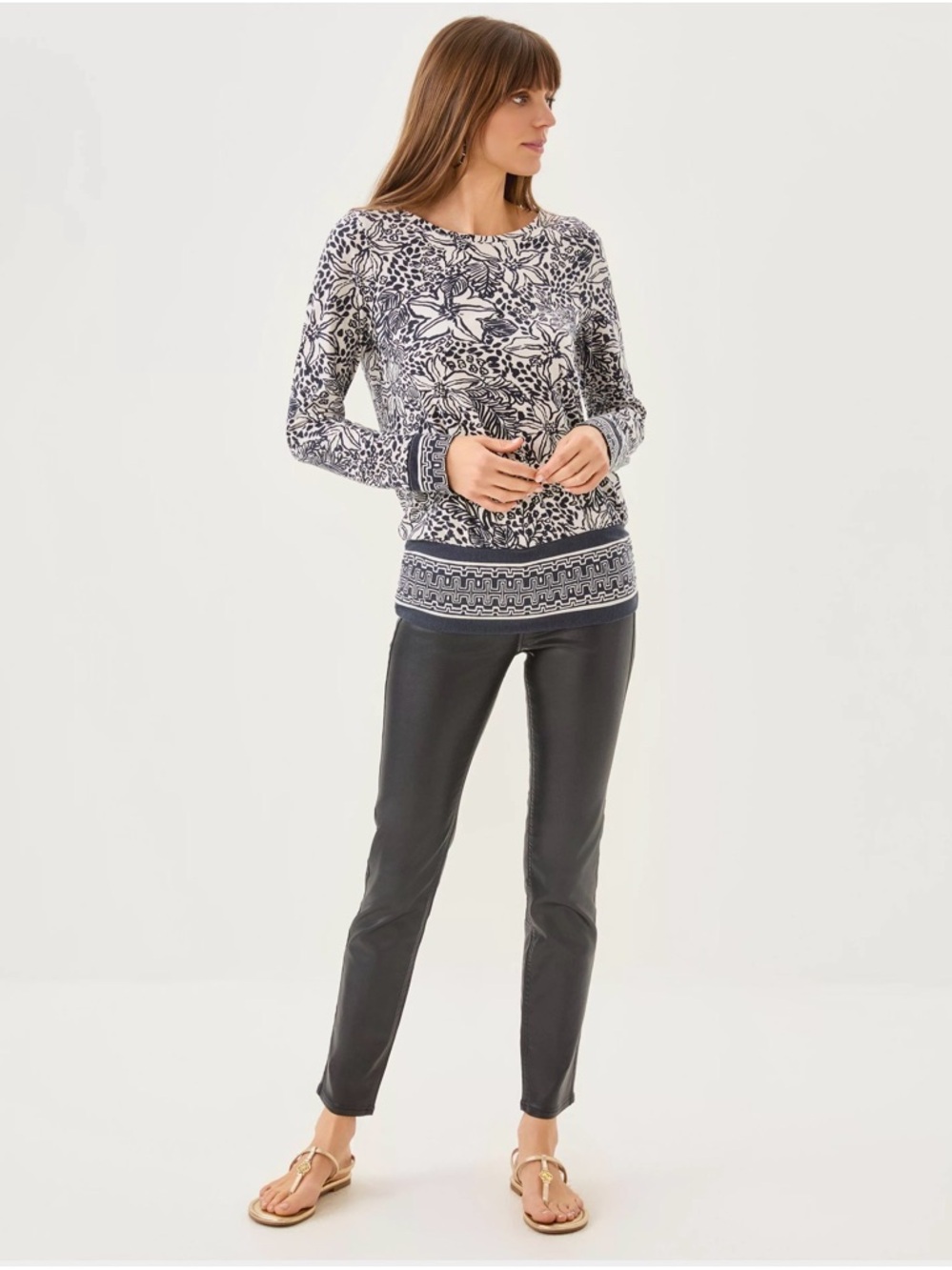 NWT Lilly Pulitzer XL Tamika Top “Onyx Lots To Spot Knit Top” sz XL